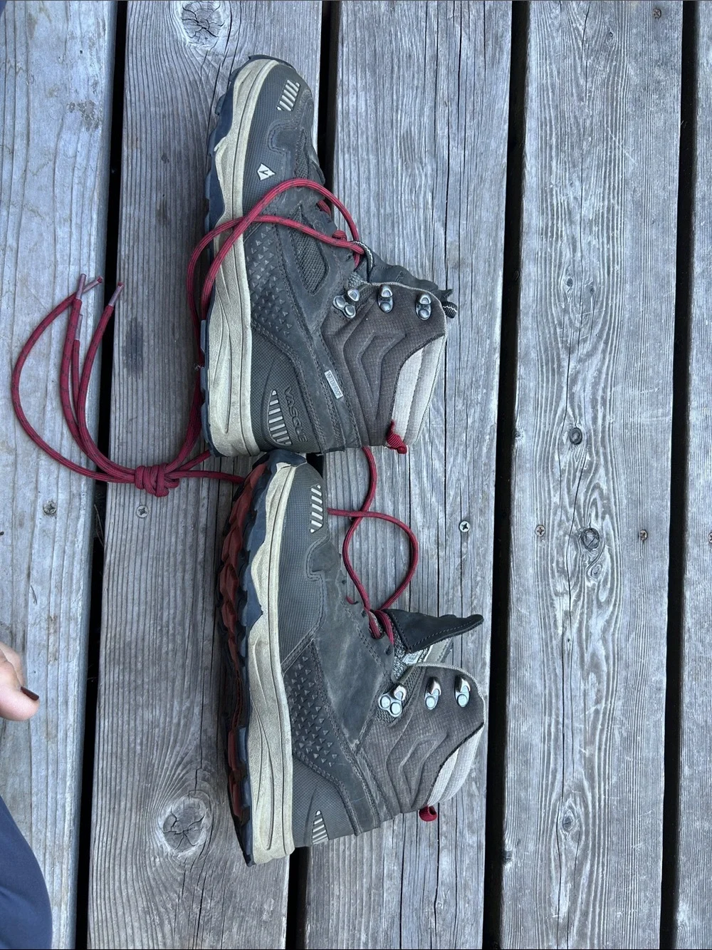 Vasque size 4 kids Hiking Boots with Red Laces